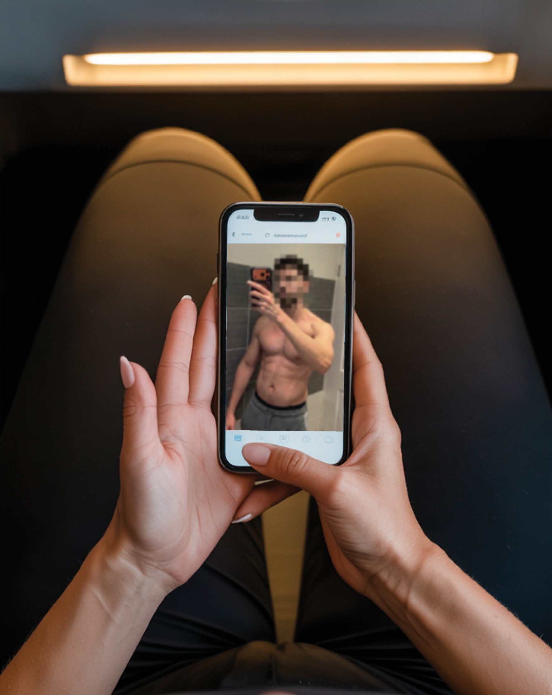 Phone in lap